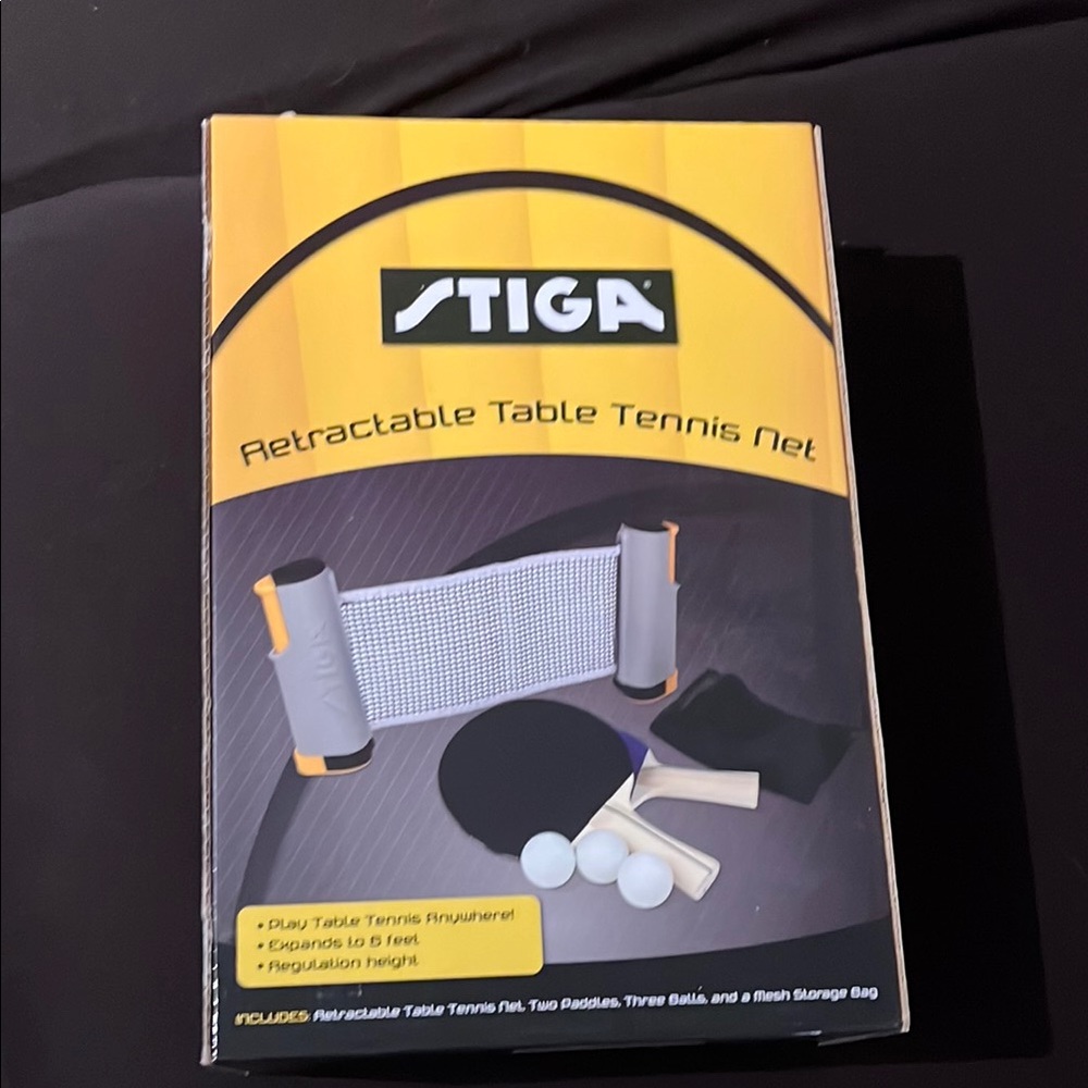 STIGA Retractable Table Tennis Net Set - Black and Yellow